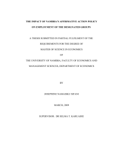 the impact of namibia`s affirmative action policy