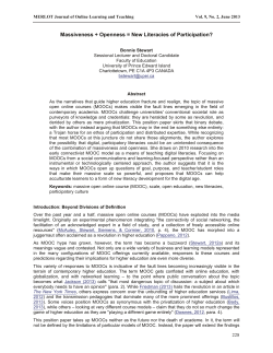 Massiveness + Openness = New Literacies of Participation?