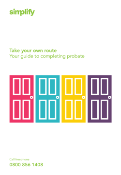 Take your own route Your guide to completing probate
