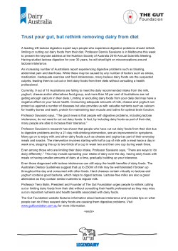 Media Release - Professor Dennis Savaiano visit