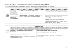 History sample Stage 4 scope and sequence: Semester 1 Year 7