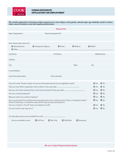 human resources application for employment