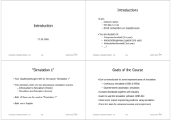 17.10.01 Introduction - Institut f&uuml;r Simulation und Graphik