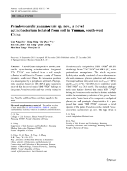 Pseudonocardia yuanmoensissp. nov., a novel actinobacterium