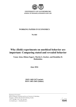 Comparing stated and revealed behavior