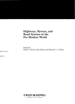 Highways, Byways, and Road Systems in the Pre