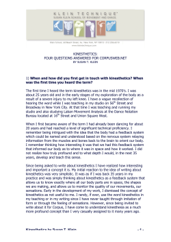 KINESTHETICS - klein technique