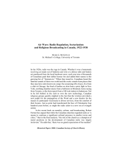 Air Wars: Radio Regulation, Sectarianism and