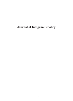 Journal of Indigenous Policy - University of Technology Sydney