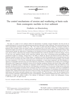 The control mechanisms of erosion and weathering at basin scale