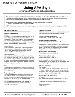 Using APA Style - MacOdrum Library