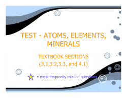 TEST - ATOMS, ELEMENTS, MINERALS