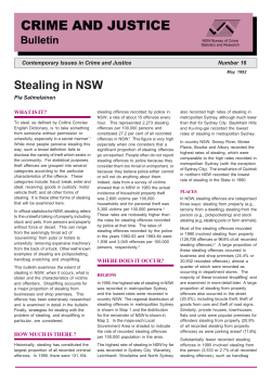 Stealing in NSW - NSW Bureau of Crime Statistics and Research