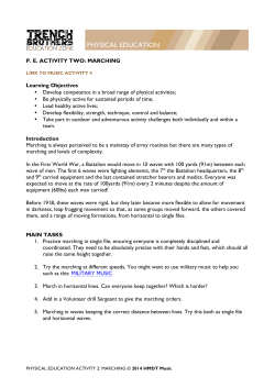 PE ACTIVITY TWO: MARCHING Learning Objectives