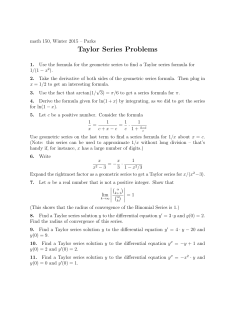 Taylor Series Problems