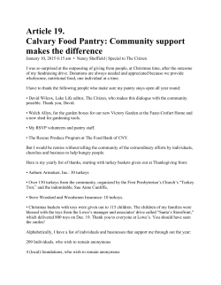 Article 19. Calvary Food Pantry: Community support makes the