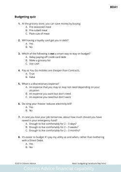 Basic budgeting session pack - handouts