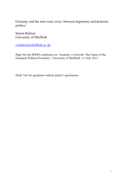 Germany and the Eurozone Crisis: Between Hegemony and