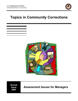 Topics in Community Corrections