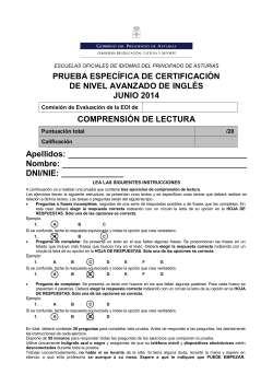 PRUEBA ESPECÍFICA DE CERTIFICACIÓN DE NIVEL