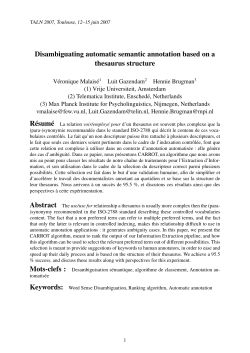 Malaise_disambiguating automatic semantic