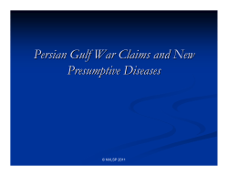 Persian Gulf War Claims and New Presumptive Diseases