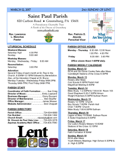 March 12, 2017 - St. Paul and St. Bruno, Greensburg