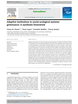 Adaptive institutions in social-ecological systems governance: A