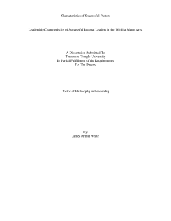 Characteristics of Successful Pastors Leadership Characteristics of