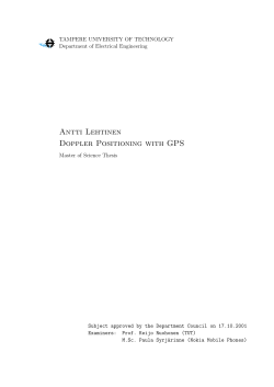 Antti Lehtinen Doppler Positioning with GPS