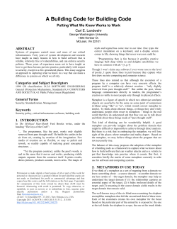 A Building Code for Building Code: Putting What We Know Works to