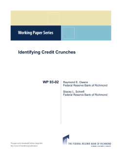 Identifying Credit Crunches - Federal Reserve Bank of Richmond