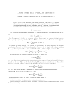 A NOTE ON THE ZEROS OF ZETA AND L