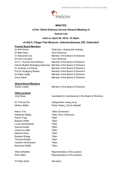 MINUTES of the 102nd Ordinary Annual General Meeting of Holcim