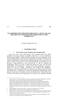 Parkinson, Patrick --- "Accommodating Religious Beliefs in a Secular