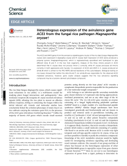 Heterologous expression of the avirulence gene
