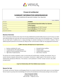 summary information memorandum - Vexus Corporate