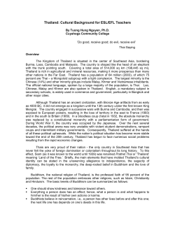 Thailand: Cultural Background for ESL/EFL Teachers
