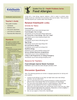 Food Allergies - KidsHealth in the Classroom