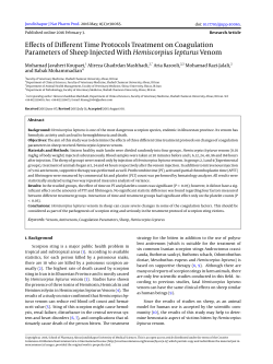 Effects of Different Time Protocols Treatment on Coagulation