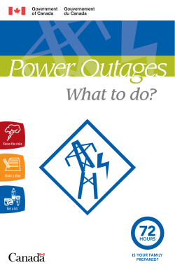 Power Outages &mdash; What to do?