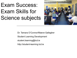 Exams in Science Subjects - Student Learning Development