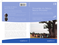 Proverbes du B&eacute;nin Benin Proverbs