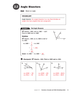 2.2 Angle Bisectors