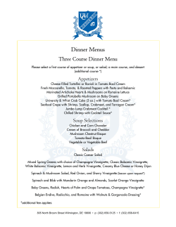 Dinner Menus - University and Whist Club