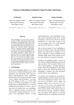 Sentence Embedding Evaluation Using Pyramid Annotation