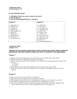 A Separate Peace Vocab Chapters 7-8 In your literature spiral: 1