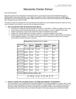 Pricing Letter - School Nutrition (CA Dept of Education)