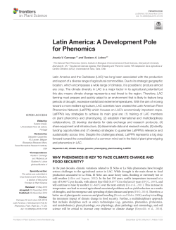 Latin America: A Development Pole for Phenomics