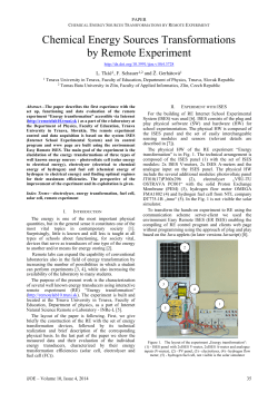 Chemical Energy Sources Transformations by Remote